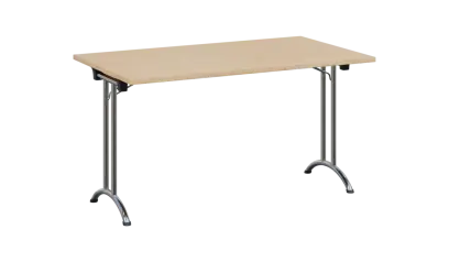 SLC 140 chrom skládací jednací stůl 1394x800, deska 25 mm, podnož chrom, deska bříza světlá